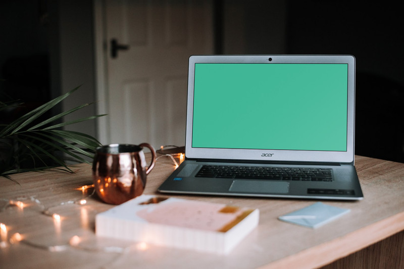 Free mockup: Acer laptop on table