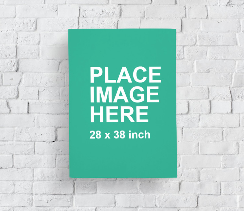 Download Free Mockup Blank Poster Canvas On Wall