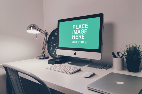 iMac in home office